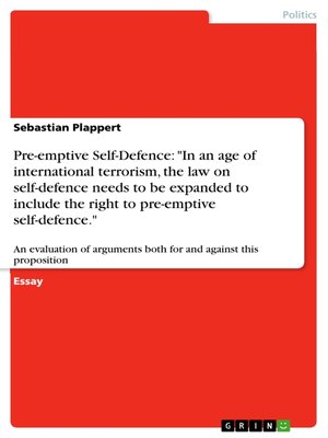 cover image of Pre-emptive Self-Defence